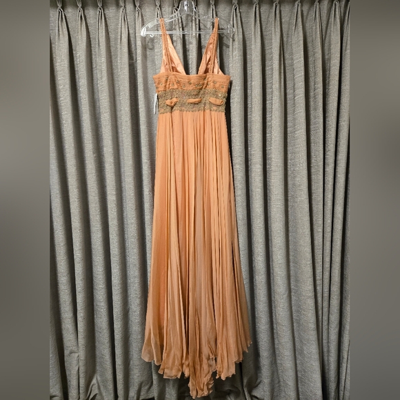 Romantic soft pink beaded Grecian style maxi dress - Picture 8 of 9